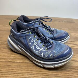 Hoka One One Women's Navy Sneakers with Lime Accents